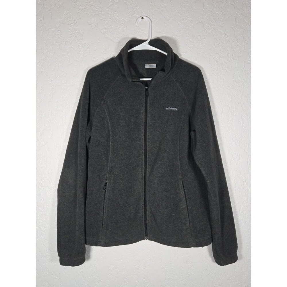 Columbia Full Zip Fleece Jacket Womens XL Gray Lightweight Outdoor Activewear
